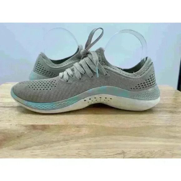 Crocs Women's LiteRide 360 Marbled Pacer - Pearl White/Gray/Aqua - Size 10 - Picture 4 of 10